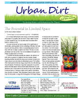 August 2020 Urban Dirt Newsletter Cover