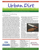 December 2020 Urban Dirt Newsletter Cover