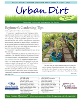 August 2021 Urban Dirt Newsletter