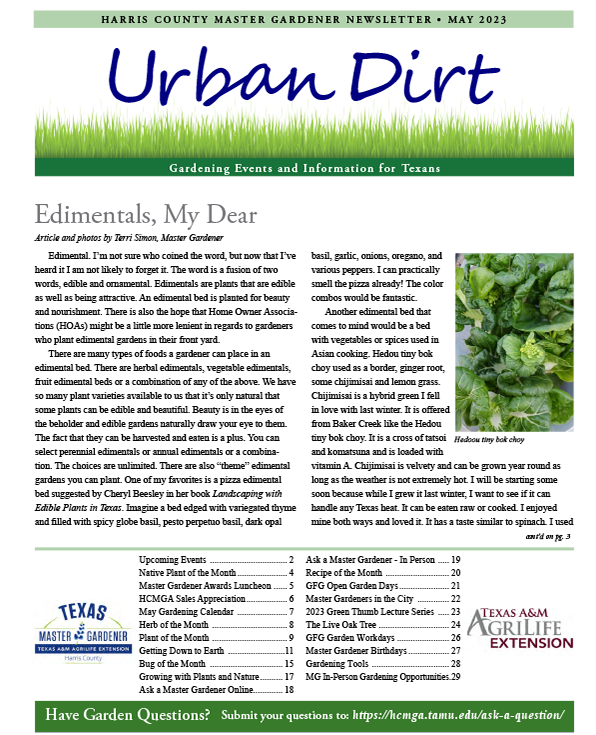 May 2023 Urban Dirt Newsletter Cover